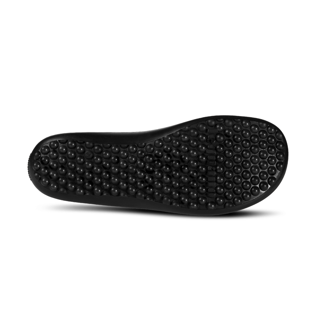 Barfußschuh mit flexibler Laufsohle und runden Profilnoppen, Ansicht von unten