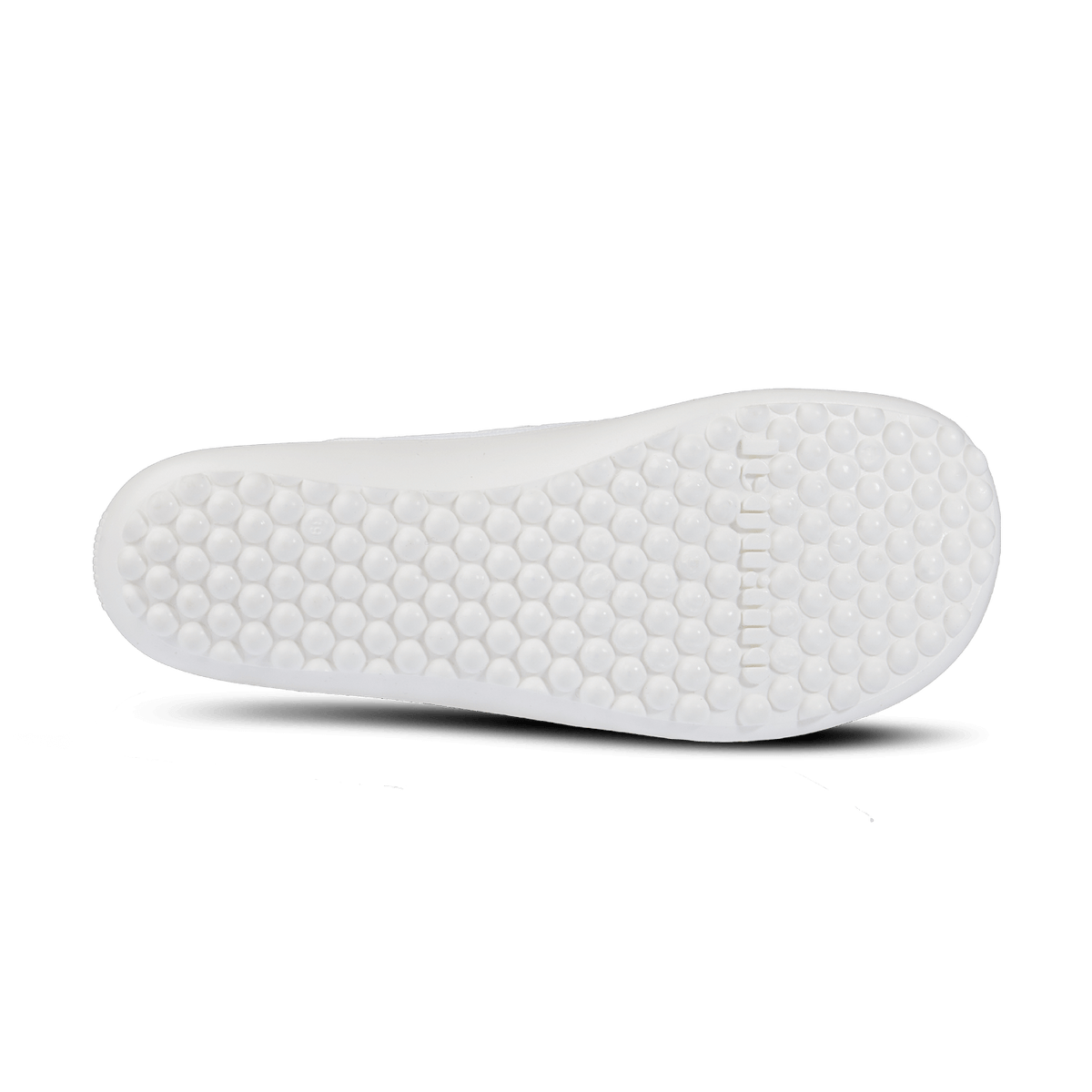 Barfußschuh mit flexibler Laufsohle und runden Profilnoppen, Ansicht von unten