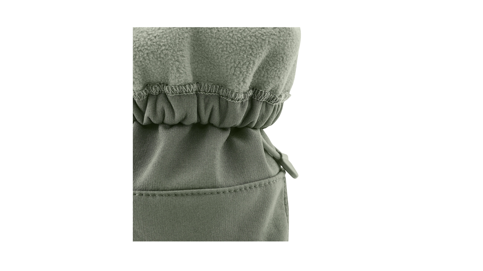 Barfußstiefel für Kinder, geschlossene Zehenpartie, geschlossener Fersenbereich, hoher Schaft mit Gummizug und Stopper, flache Sohle, Detailansicht Gummizug