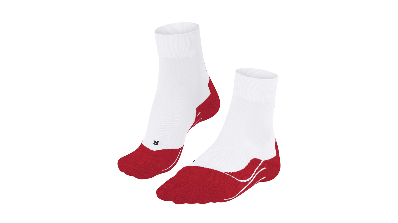Laufsocke für Erwachsene, Paaransicht, mittelhoher Schaft, anatomische Fußform, schräge Vorderansicht