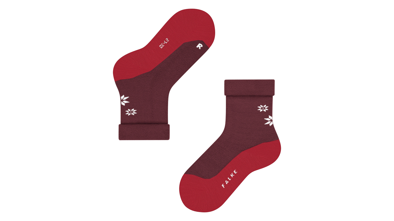 Socke als Paar mit mittelhohem Schaft, geschlossener Zehenpartie und geschlossenem Fersenbereich, Draufsicht.
