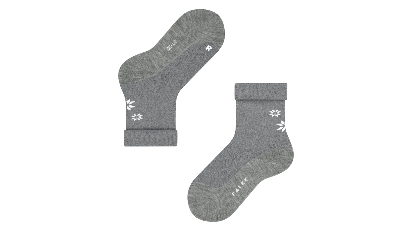 Socke als Paar mit mittelhohem Schaft, geschlossener Zehenpartie und geschlossenem Fersenbereich, Draufsicht.