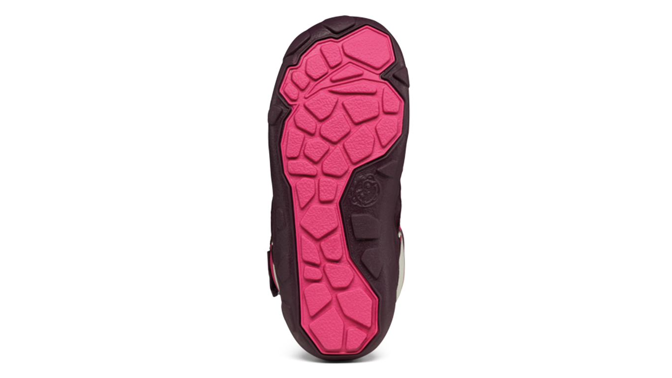 Kinder Barfußwinterstiefel mit profilierter, flexibler Sohle, Ansicht von unten