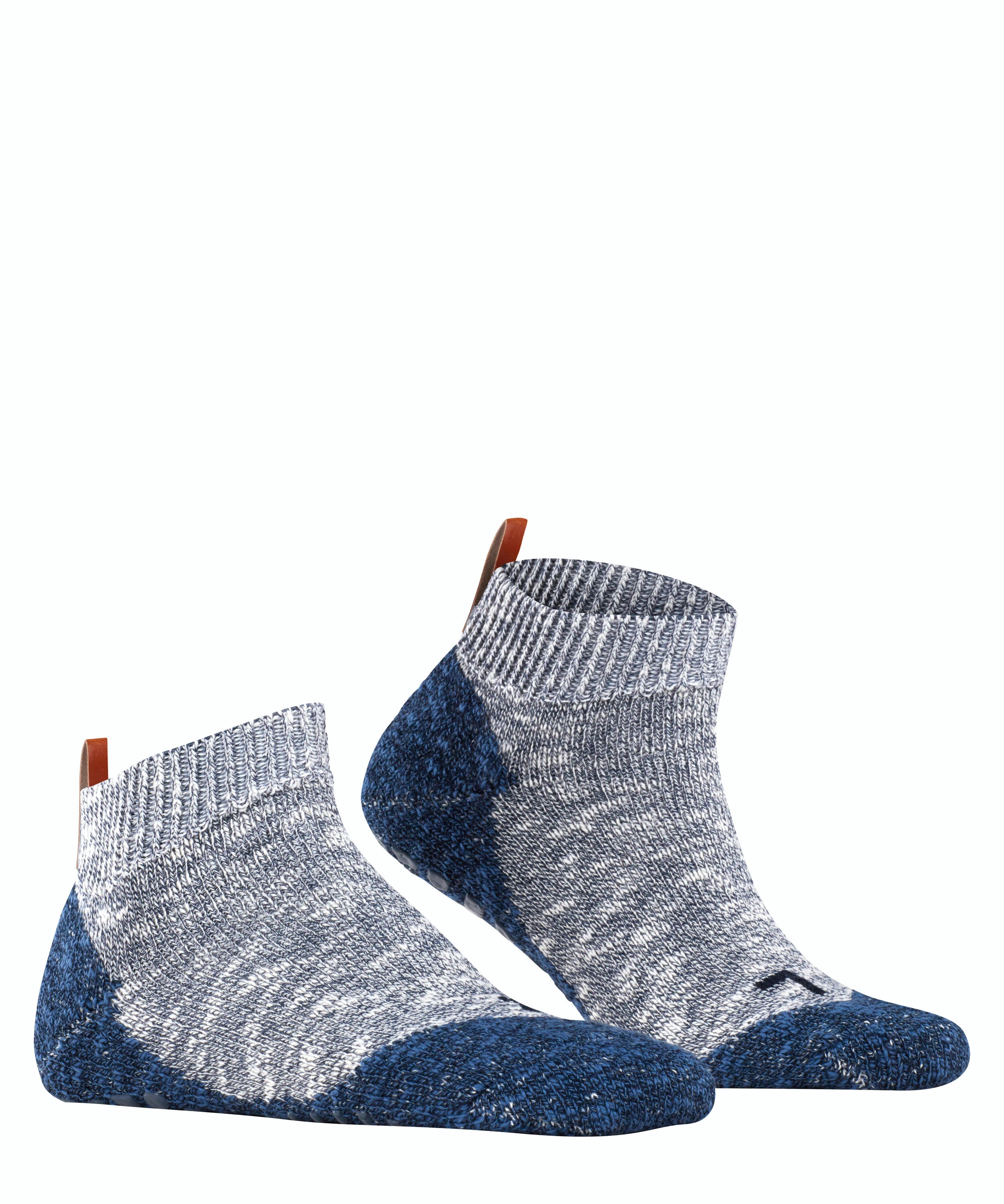 Erwachsenen-Socken, Paaransicht, mittelhoher Schaft, gestrickte Struktur, schräge Vorderansicht