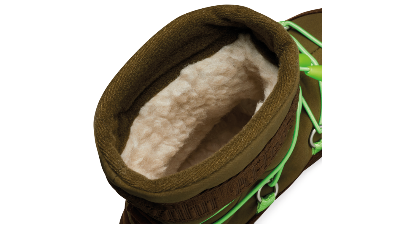 Kinder Barfußwinterstiefel mit hohem Schaft, Innenansicht von oben, Detailansicht