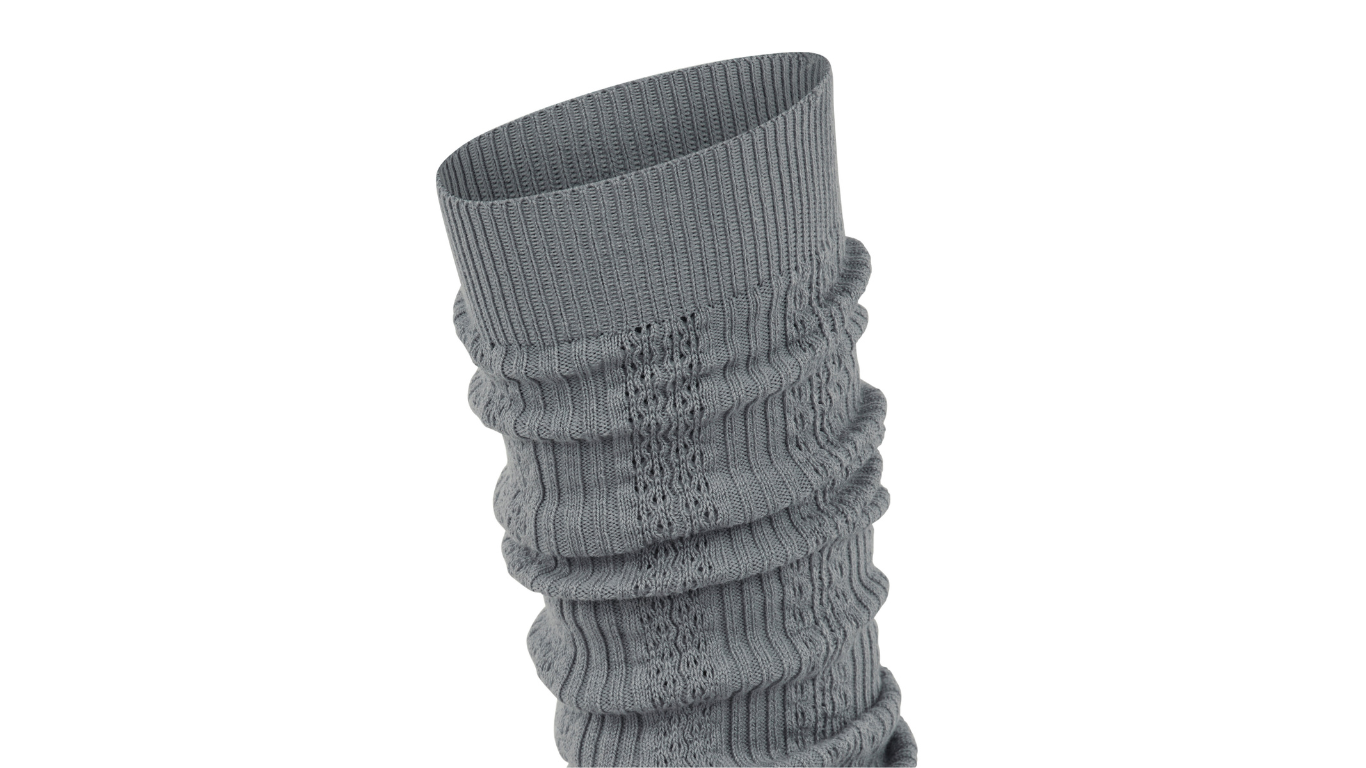 Beinstulpen für Erwachsene, Einzelansicht, geraffte Strickstruktur, elastischer Abschluss, Detailansicht