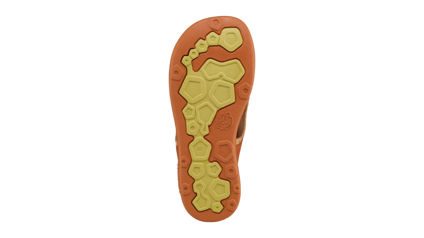 Kinder Barfußsandale mit flexibler Sohle und flachem Profil, Ansicht von unten