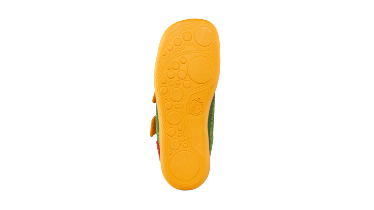 Kinder Barfußschuh mit flexibler Sohle und flachem Profil, Ansicht von unten