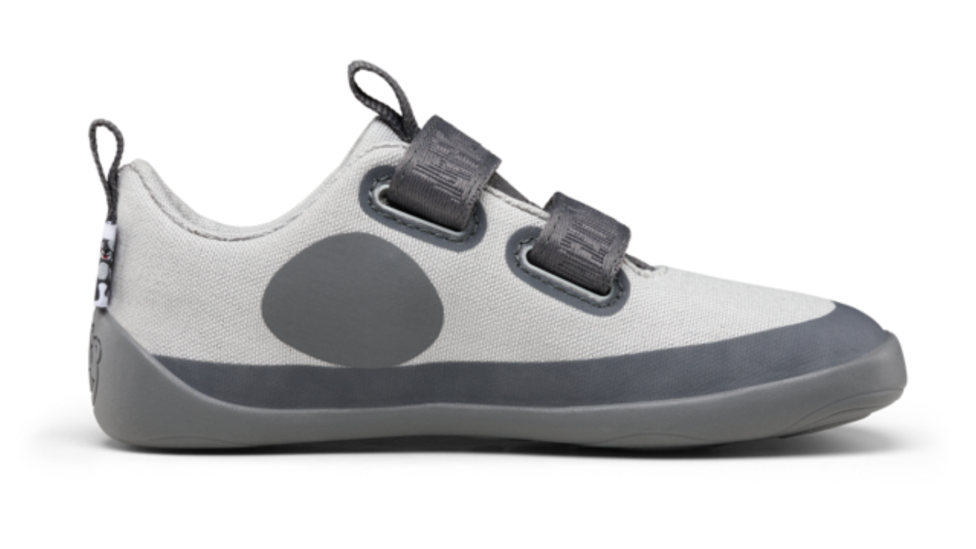 Kinder Barfußschuh mit geschlossener Zehenbox und Klettverschlüssen, Seitenansicht innen