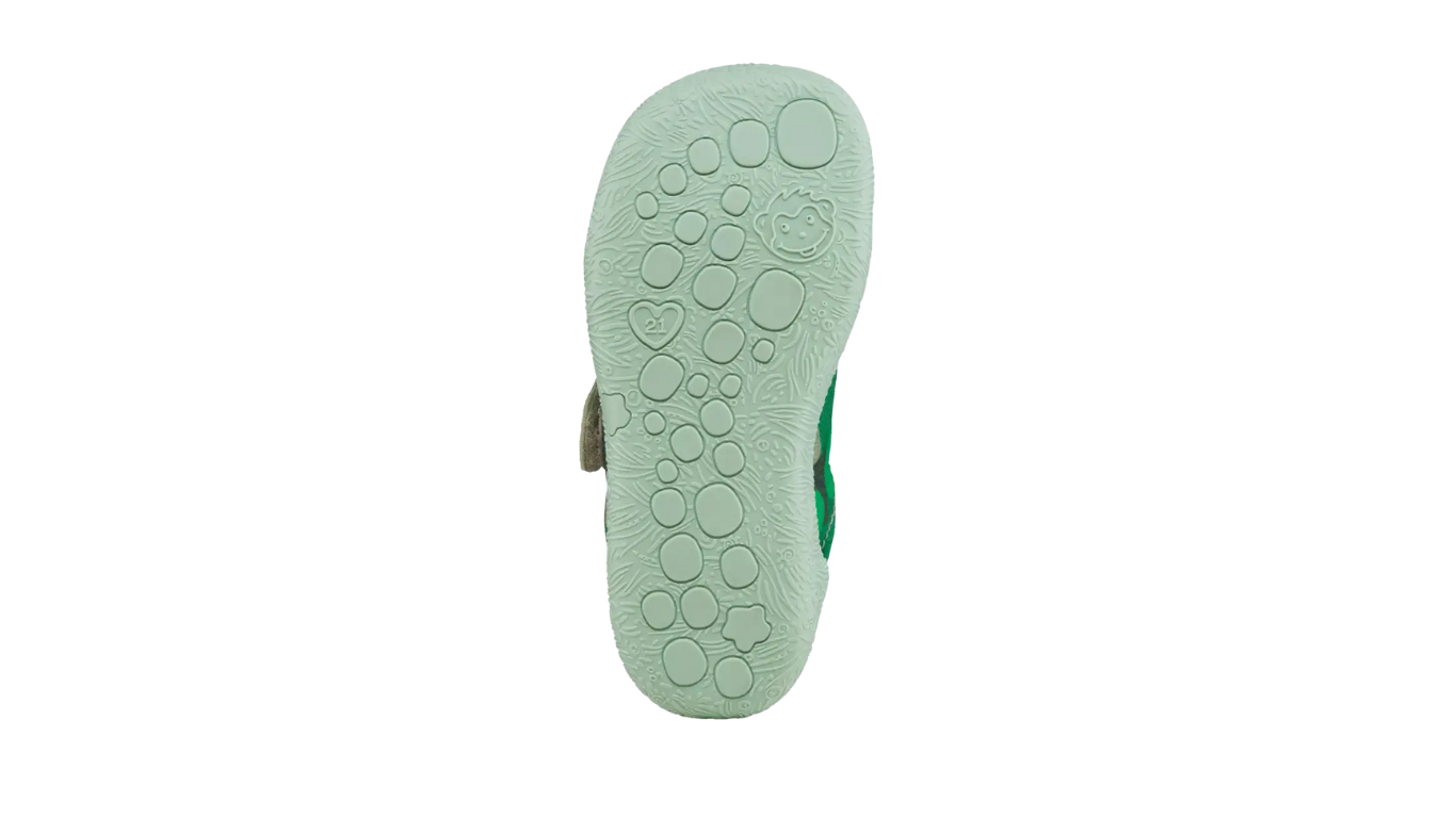 Kinder Barfußschuh mit flexibler Sohle und strukturiertem Profil, Ansicht von unten