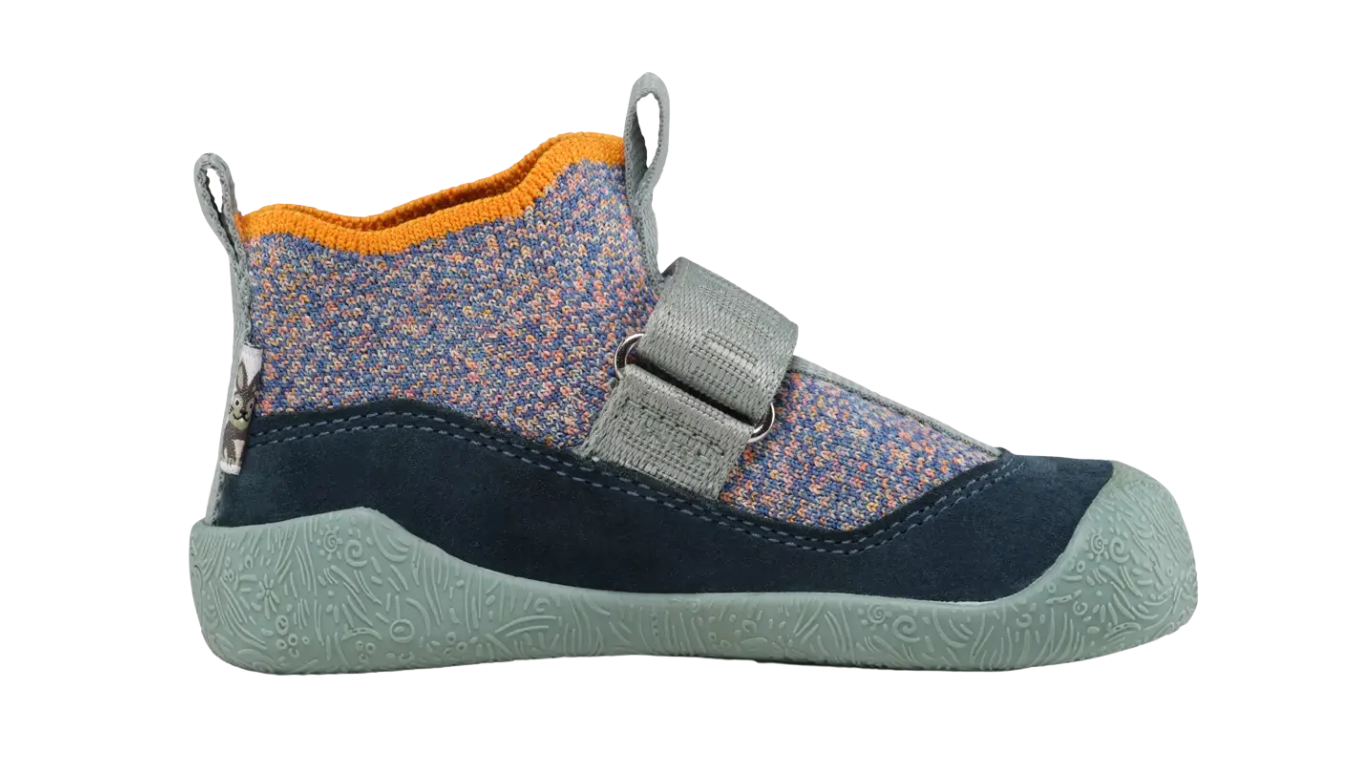 Kinder Barfußschuh mit geschlossener Zehenbox und Klettverschluss, Seitenansicht links