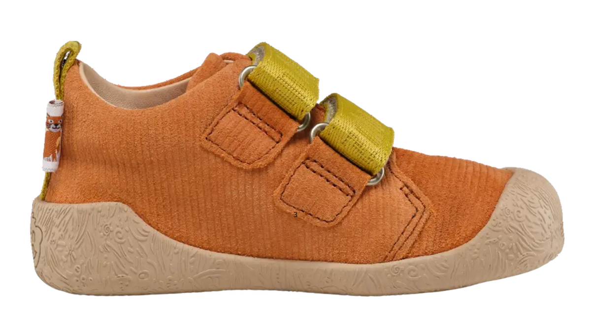 Kinder Barfußschuh mit geschlossener Zehenbox und zwei Klettverschlüssen, Seitenansicht innen