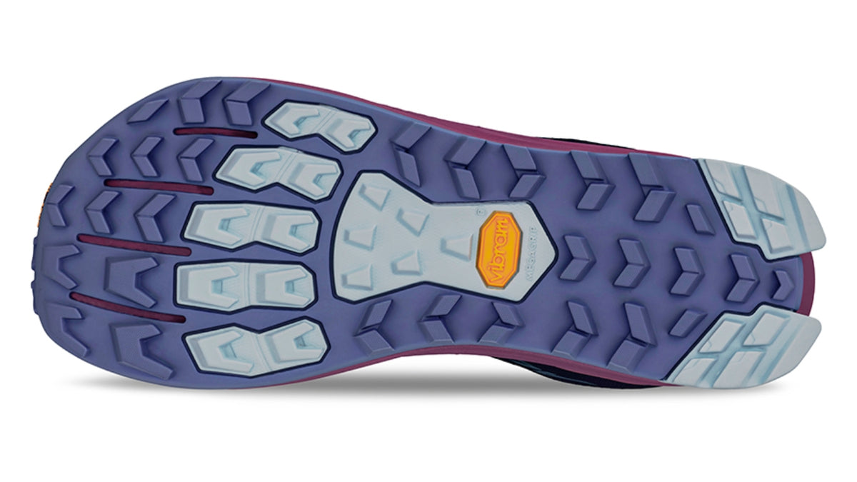 Trailrunning-Schuh für Erwachsene mit grob profilierter Sohle, Ansicht von unten.