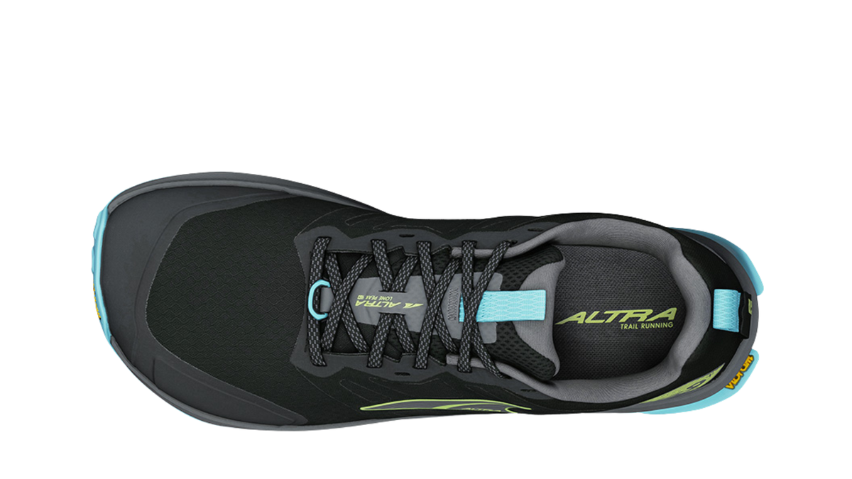 Barfußschuh für Erwachsene mit geschlossener Ferse, Schnürung und profilierter Sohle, Draufsicht.