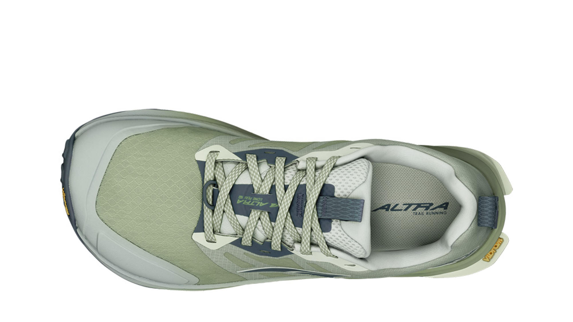 Trailrunning-Schuh für Erwachsene mit Schnürung, Draufsicht.