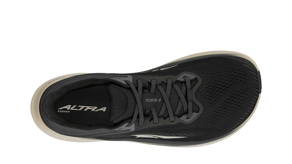 Sportschuh für Erwachsene mit breiter Zehenbox, geschlossenem Zehenbereich, geschlossener Ferse, Schnürung, Draufsicht.