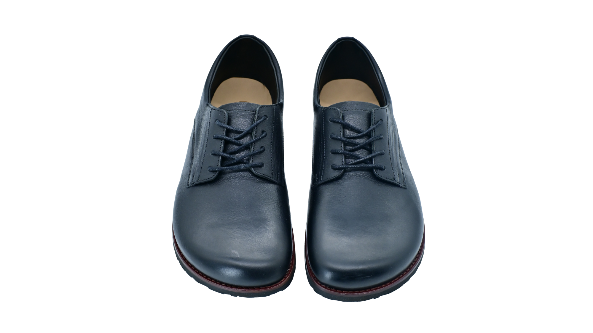 Barfußschuh mit Schnürung, geschlossener Zehenpartie und flexibler Sohle, Draufsicht als Paar