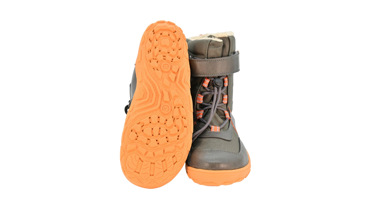 Barfußwinterstiefel mit profilierter, flexibler Sohle, Ansicht von unten