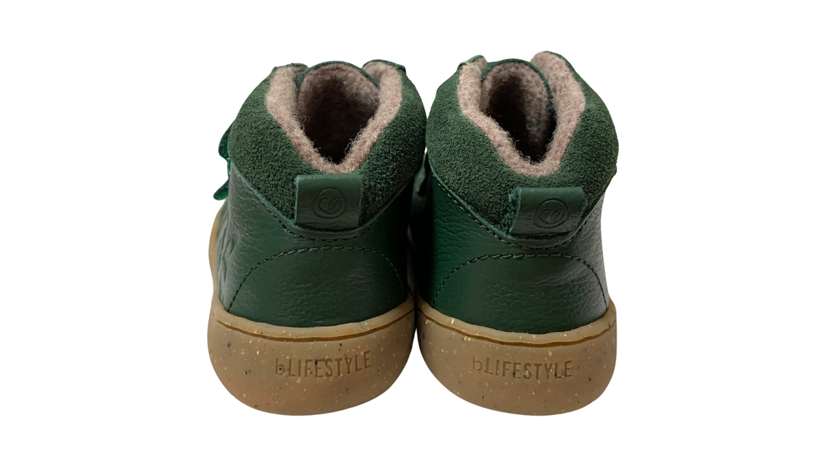 Paar halbhohe Barfußschuhe für Kinder mit geschlossener Ferse, Rückansicht