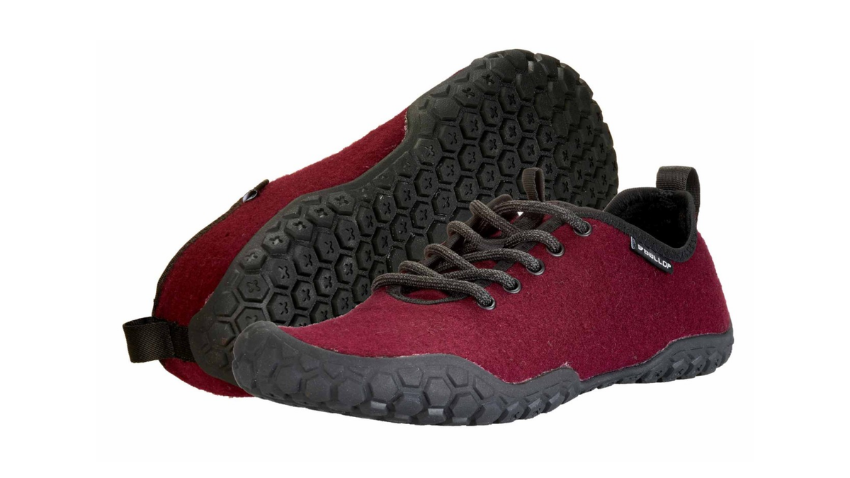 Barfußschuh für Erwachsene mit Schnürung und profilierter Sohle, Detailansicht