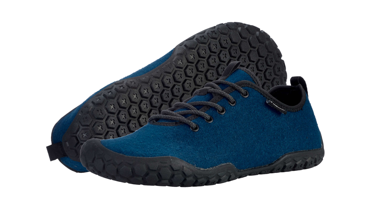 Barfußschuh für Erwachsene mit Schnürung und profilierter Sohle, Detailansicht