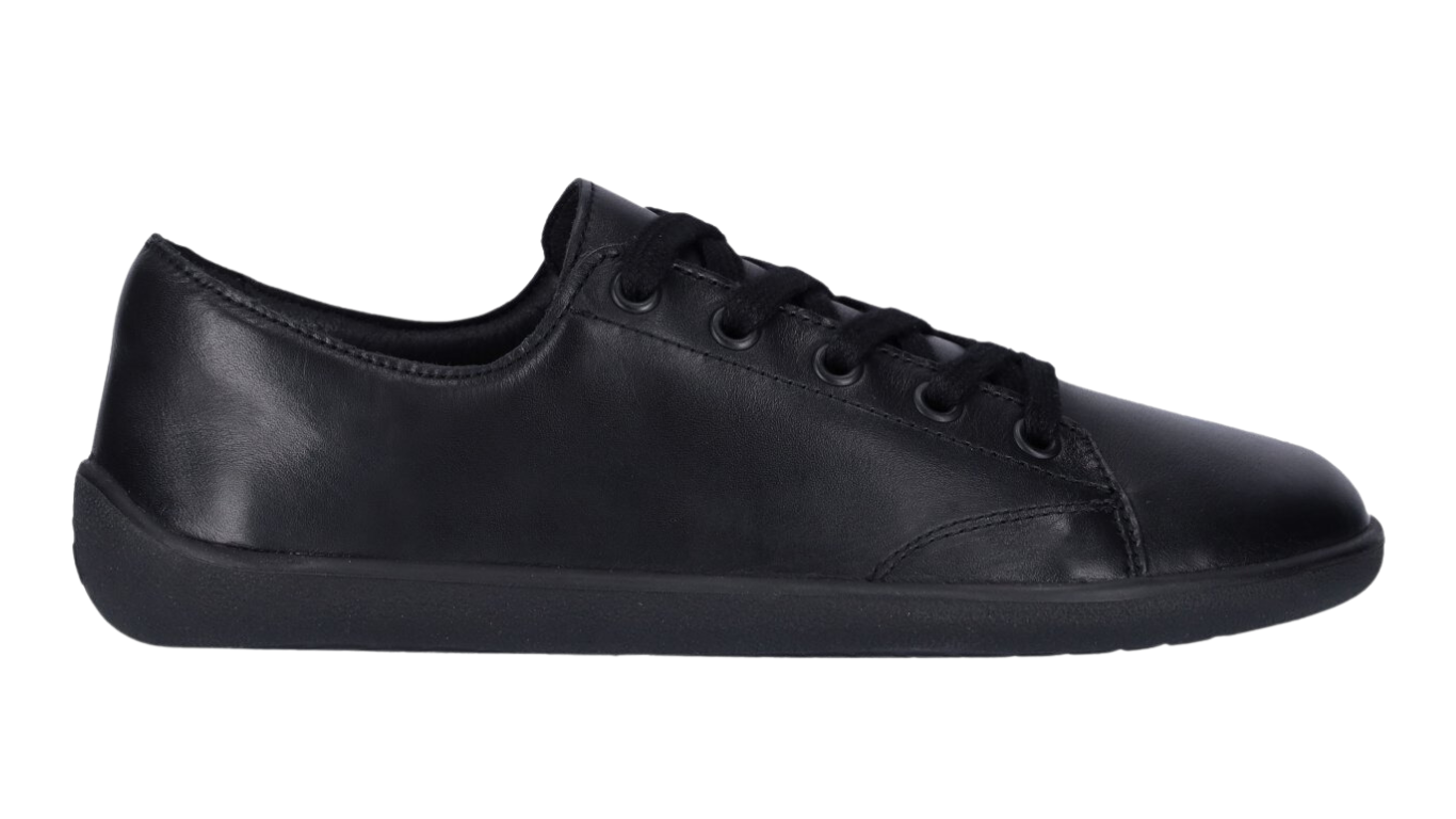 Barfußschuh für Erwachsene mit breiter Zehenbox, flexibler Sohle, geschlossenen Zehen, geschlossenem Fersenbereich, Seitenansicht außen