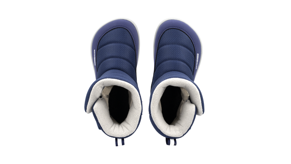 Barfußwinterstiefel als Paar, breite Zehenbox, Draufsicht