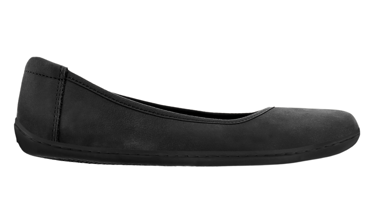 Barfußballerina, geschlossene Zehen und offener Einstieg, flexible Sohle, Einzelschuh, Seitenansicht außen