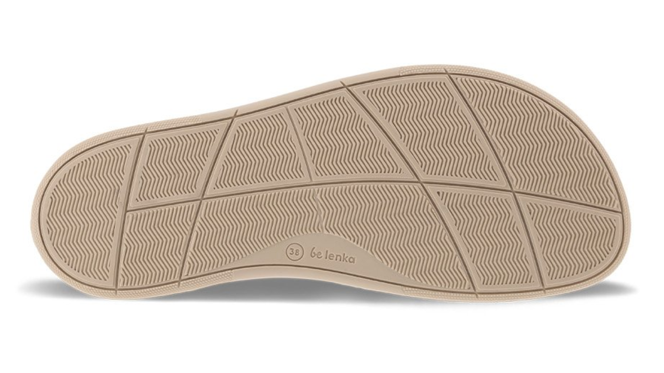 Knöchelhoher Barfußschuh für Erwachsene mit Schnürung und geschlossener Zehenbox, Ansicht von unten