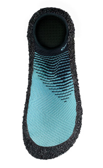 Barfußschuh in Sockenform mit breiter Zehenbox und strukturierter, flexibler Sohle, Draufsicht