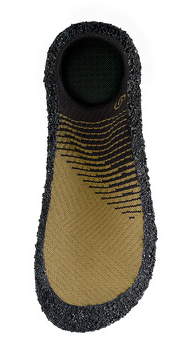 Barfußschuh in Sockenform mit breiter Zehenbox und strukturierter, flexibler Sohle, Draufsicht