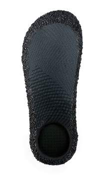 Barfußschuh in Sockenform mit breiter Zehenbox und strukturierter, flexibler Sohle, Draufsicht