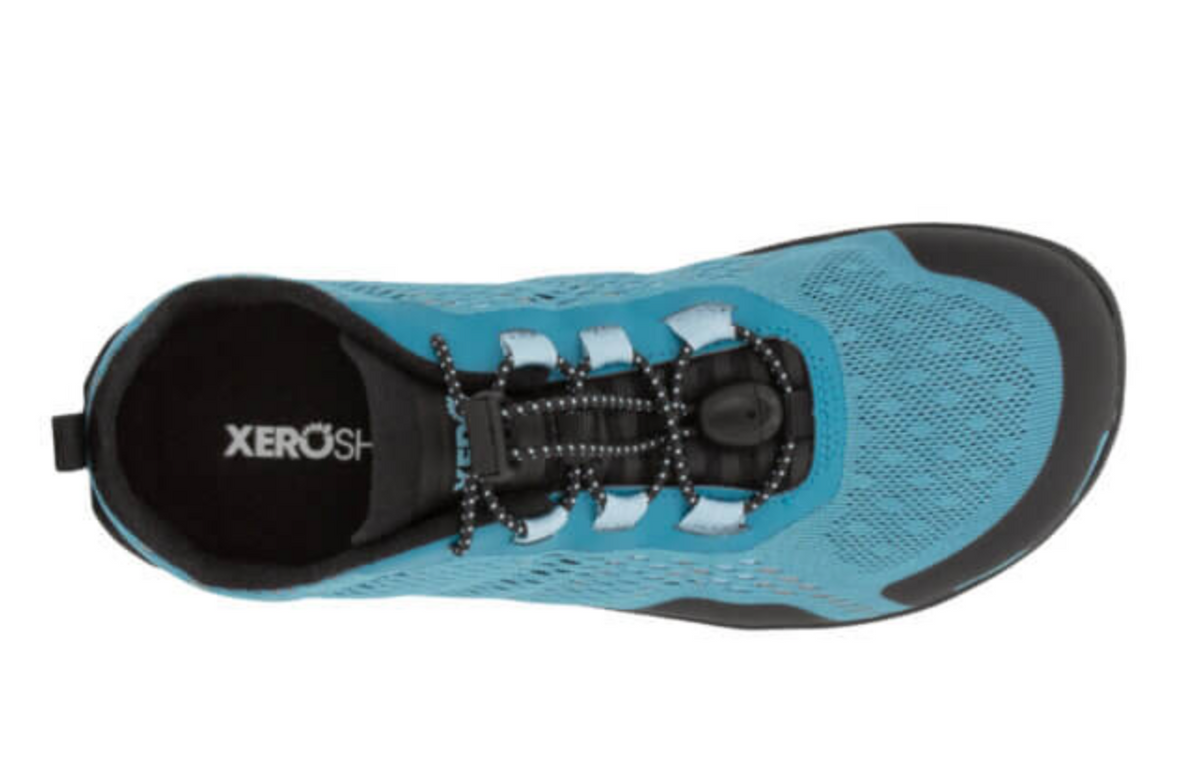 Barfußschuh mit Schnellschnürung, breite Zehenbox, flexible Sohle, geschlossener Fersenbereich, Draufsicht