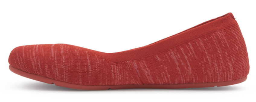 Barfußballerina, geschlossene Zehen und geschlossener Fersenbereich, elastischer Einstieg ohne Verschluss, flexible Sohle, Einzelschuh, Seitenansicht innen