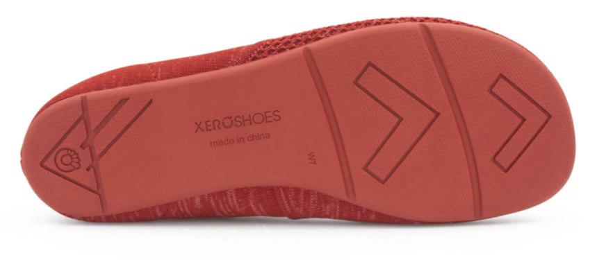 Barfußballerina, geschlossene Zehen und geschlossener Fersenbereich, elastischer Einstieg ohne Verschluss, flexible Sohle, Einzelschuh, Ansicht von unten