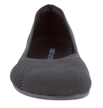 Barfußballerina, geschlossene Zehen und geschlossener Fersenbereich, elastischer Einstieg ohne Verschluss, flexible Sohle, Einzelschuh, Vorderansicht