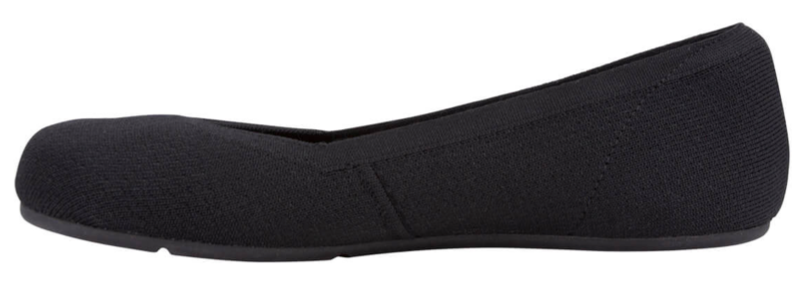 Barfußballerina, geschlossene Zehen und geschlossener Fersenbereich, elastischer Einstieg ohne Verschluss, flexible Sohle, Einzelschuh, Seitenansicht innen