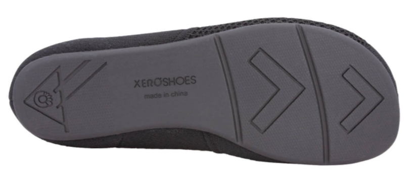 Barfußballerina, geschlossene Zehen und geschlossener Fersenbereich, elastischer Einstieg ohne Verschluss, flexible Sohle, Einzelschuh, Ansicht von unten