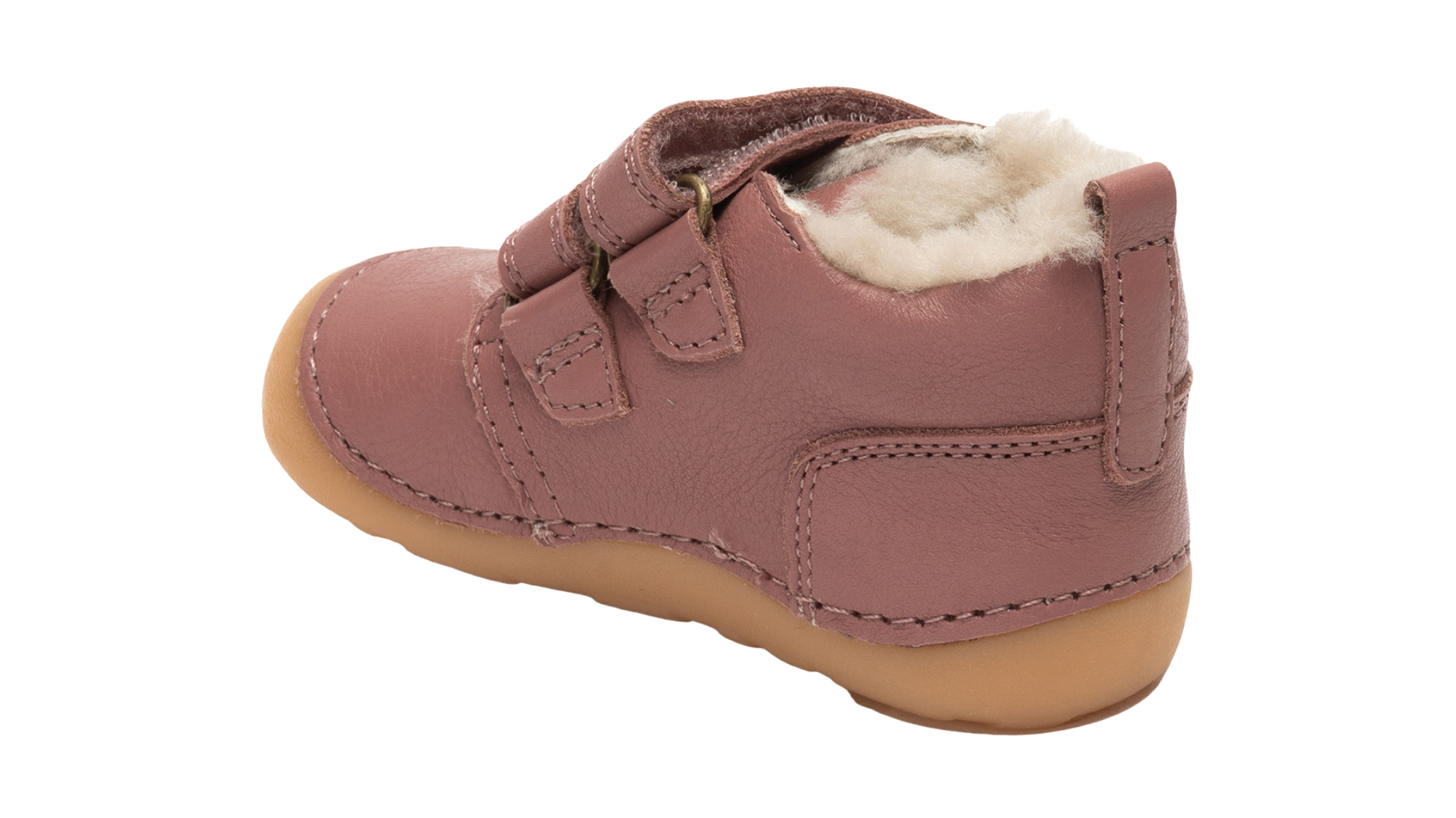 Lauflernschuh Barfußschuh mit breiter Zehenbox und geschlossener Ferse, Seitenansicht innen.