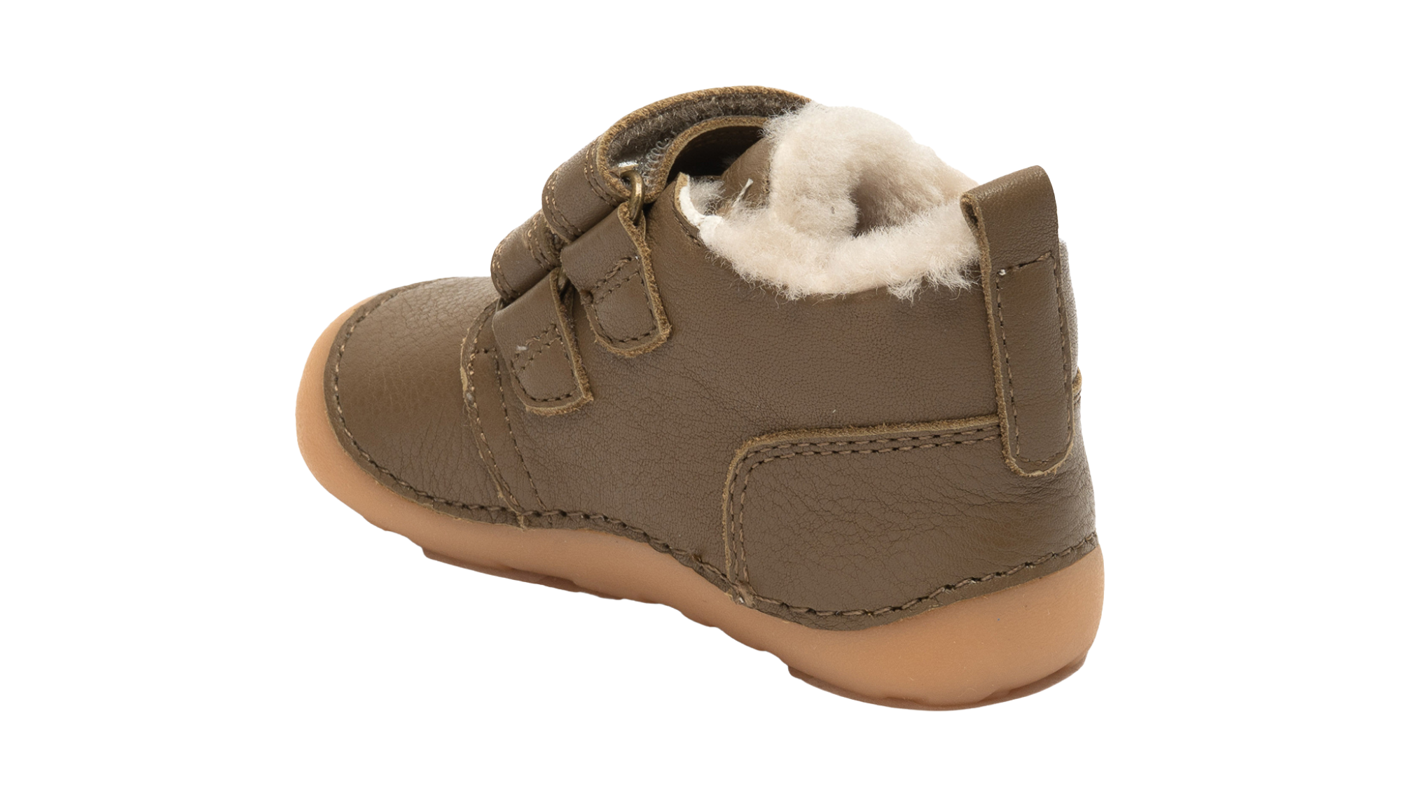 Lauflernschuh Barfußschuh mit breiter Zehenbox, geschlossenen Zehen und geschlossener Ferse, Seitenansicht innen.