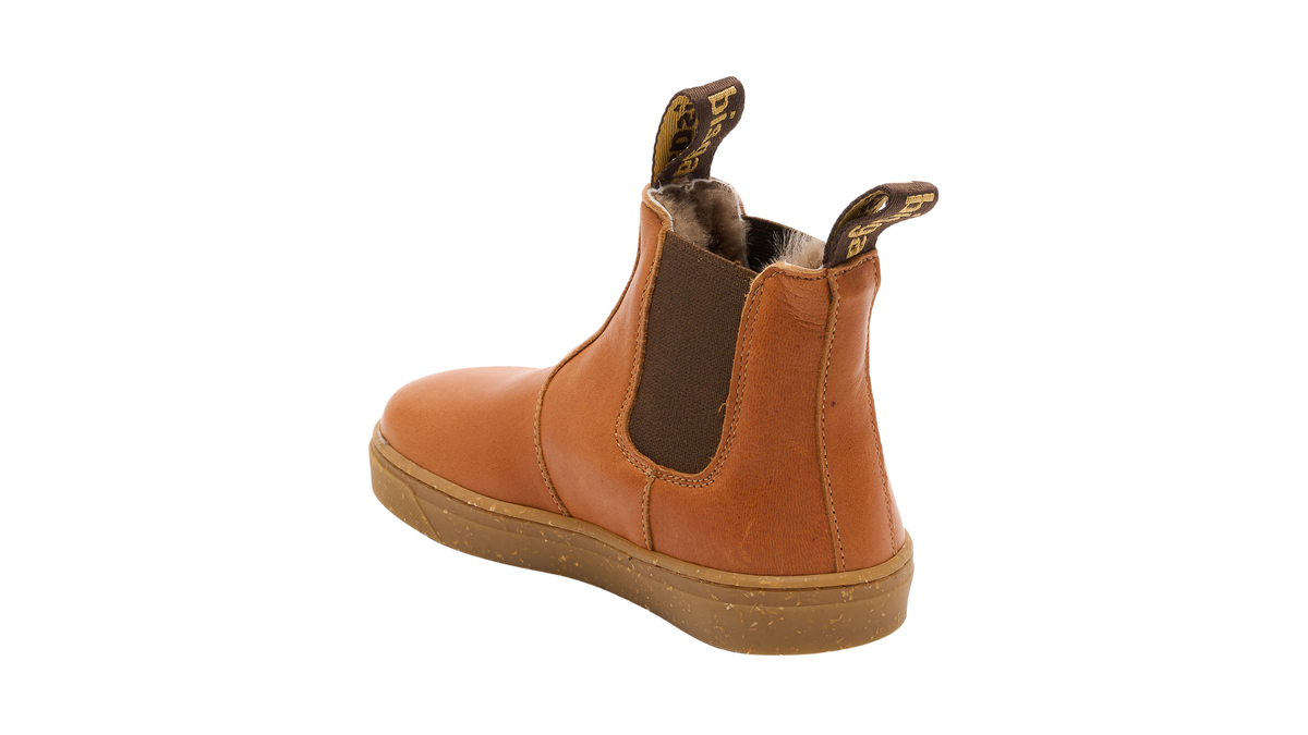 Barfußwinterstiefel mit elastischen Einsätzen und geschlossener Ferse, Seitenansicht