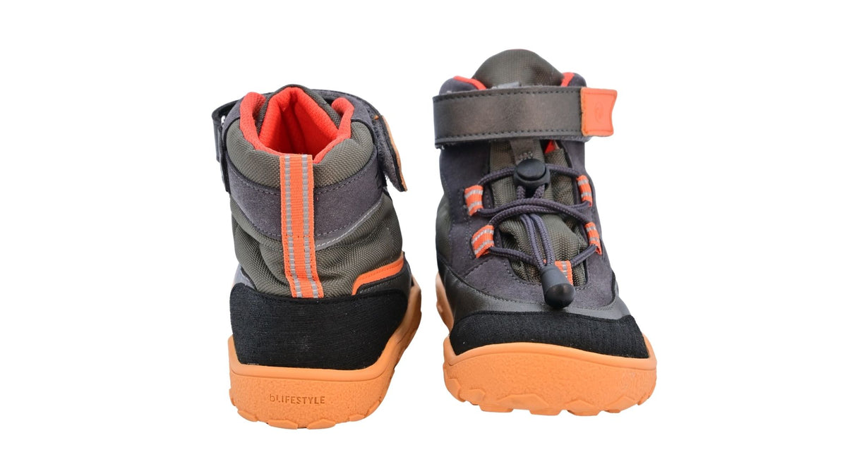 Barfußstiefel als Paar mit geschlossener Ferse, Rückansicht
