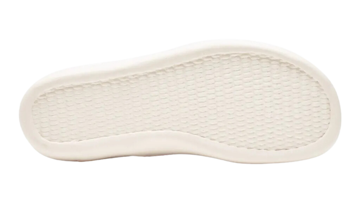 Barfußschuh für Erwachsene mit flacher, flexibler Sohle und feinem Profil, Ansicht von unten.