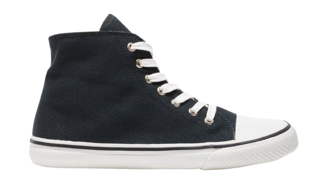Barfußschuh für Erwachsene mit breiter Zehenbox, geschlossenem Zehenbereich, geschlossener Ferse, Schnürung, flacher flexibler Sohle, Seitenansicht außen.