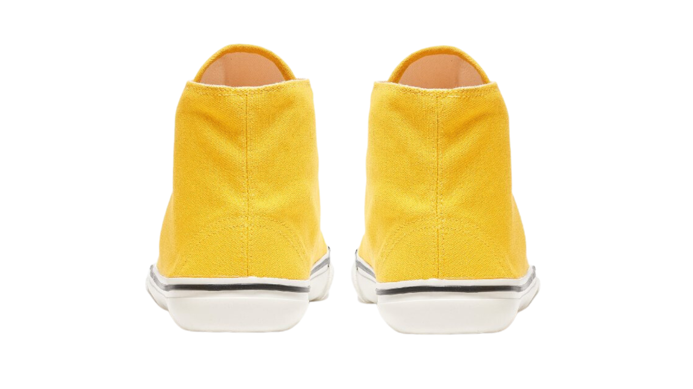 Barfußschuh für Erwachsene als Paar mit geschlossener Ferse, Schnürung, flacher flexibler Sohle, Rückansicht.