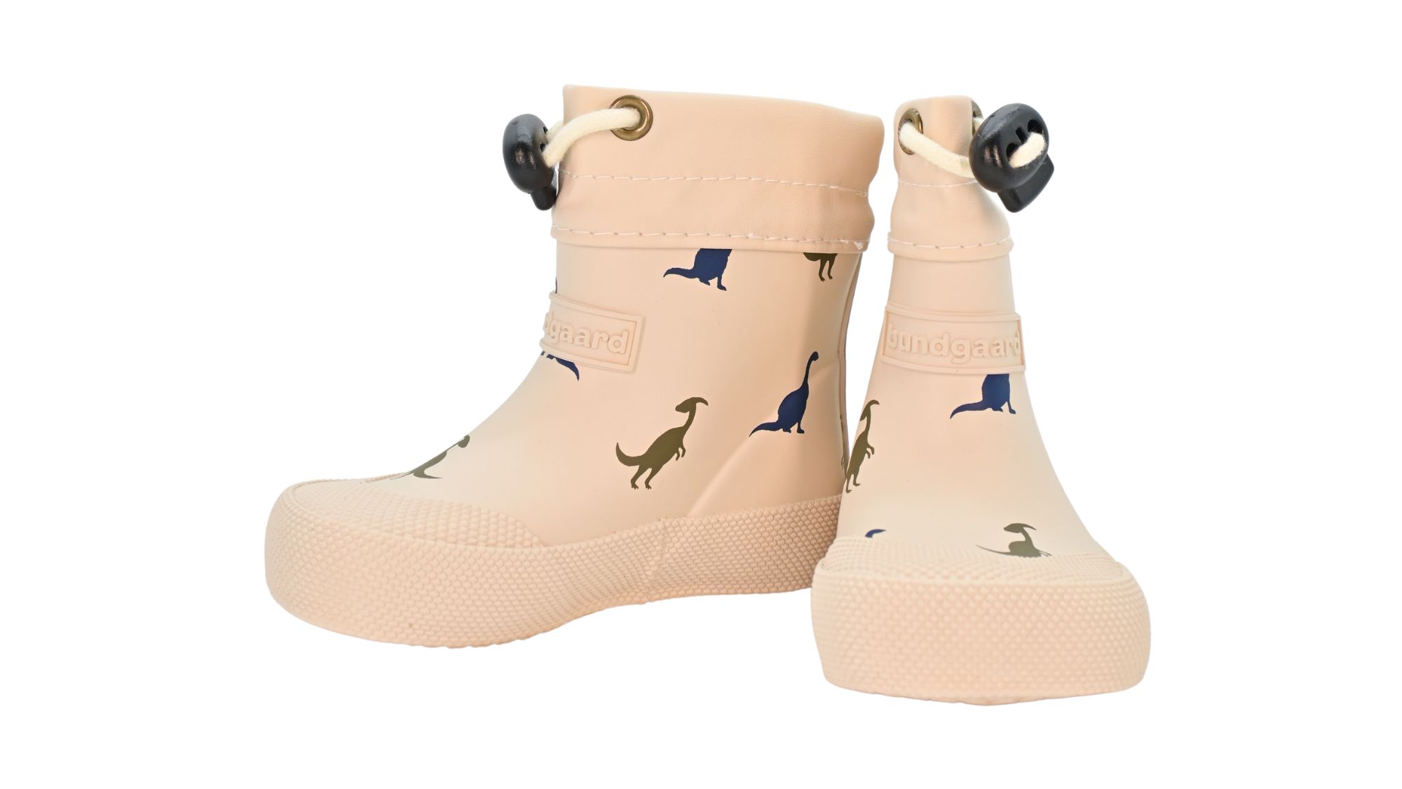 Barfußgummistiefel mit breiter Zehenbox, flexibler Sohle, geschlossenem Schaft, geschlossener Fersenbereich, schräge schräge Vorderansicht, Paar