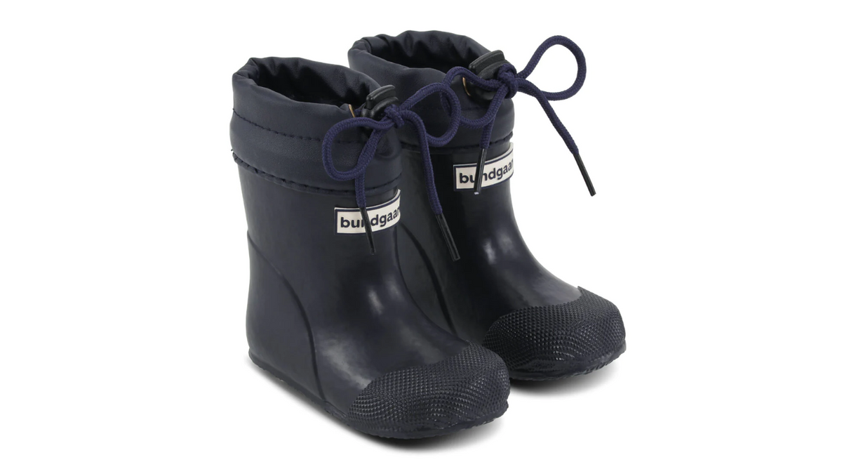 Gummistiefel für Kinder als Paar, hoher Schaft mit Tunnelzug, geschlossene Zehen und geschlossener Fersenbereich, profilierte Sohle, Paar, schräge Vorderansicht