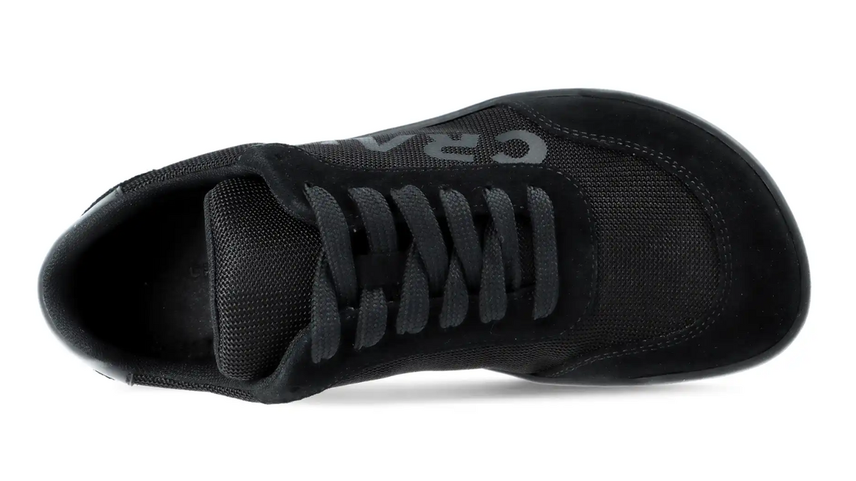 Barfußschuh für Kinder mit Schnürung, breite Zehenbox, flache flexible Sohle, geschlossene Zehen und Ferse, Draufsicht