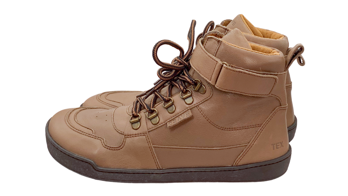 Kinder Barfußschuh mit breiter Zehenbox und Schnürung, Seitenansicht außen