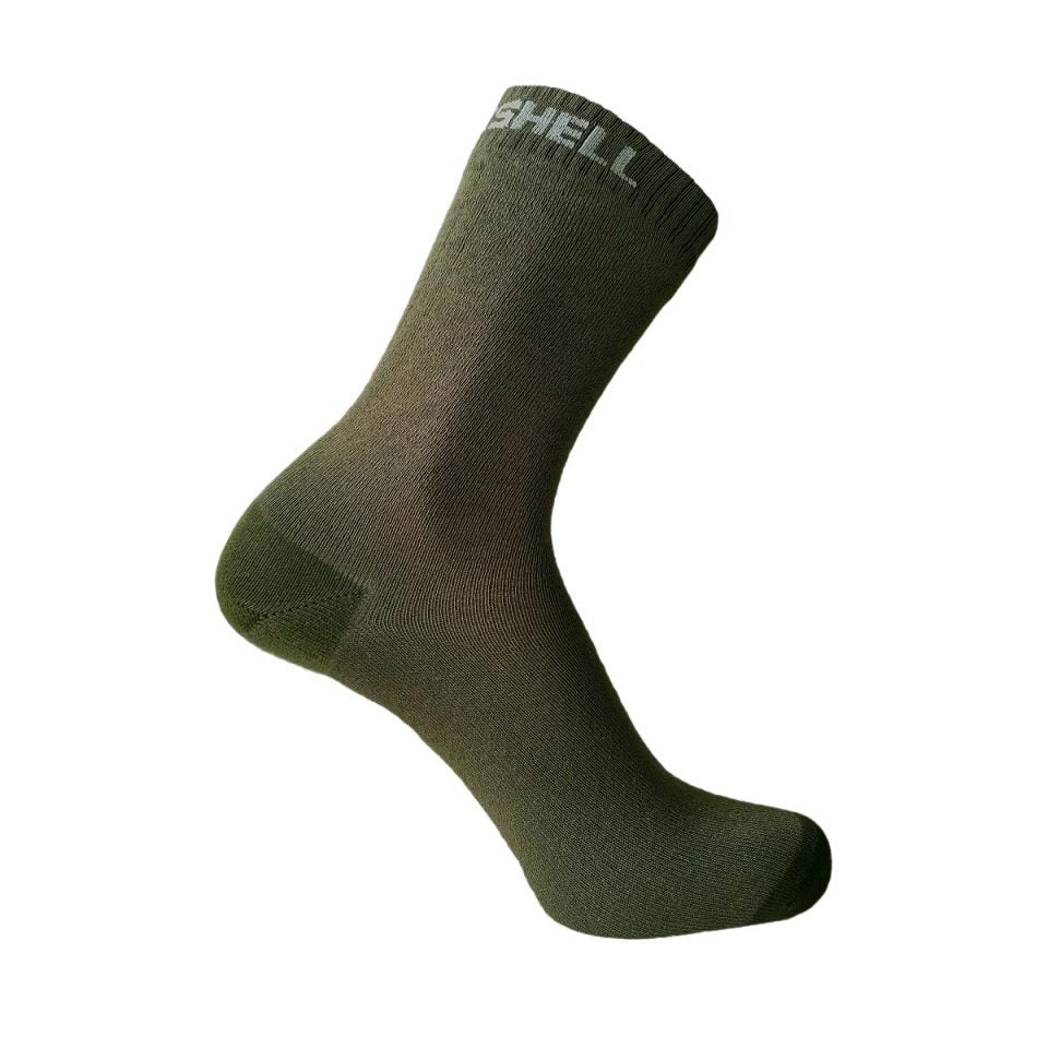 Wasserdichte Socke für Erwachsene mit hohem Schaft, Seitenansicht.